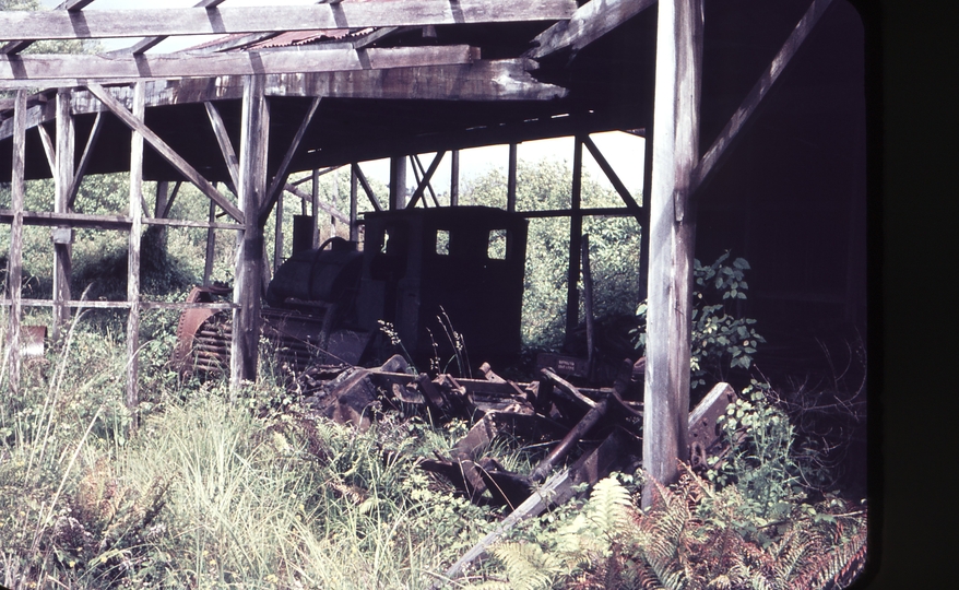 103749: Lake Brunner Sawmilling Co Ruru Locomotive frame upturned and 0-4-2ST