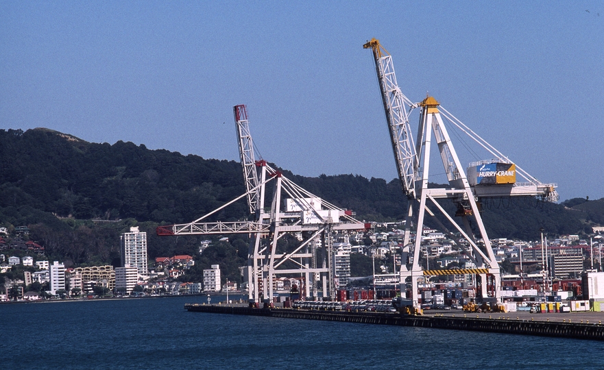 400839: Aotea Quay Thorndon Container Terminal North Island NZ Oriental Bay in background