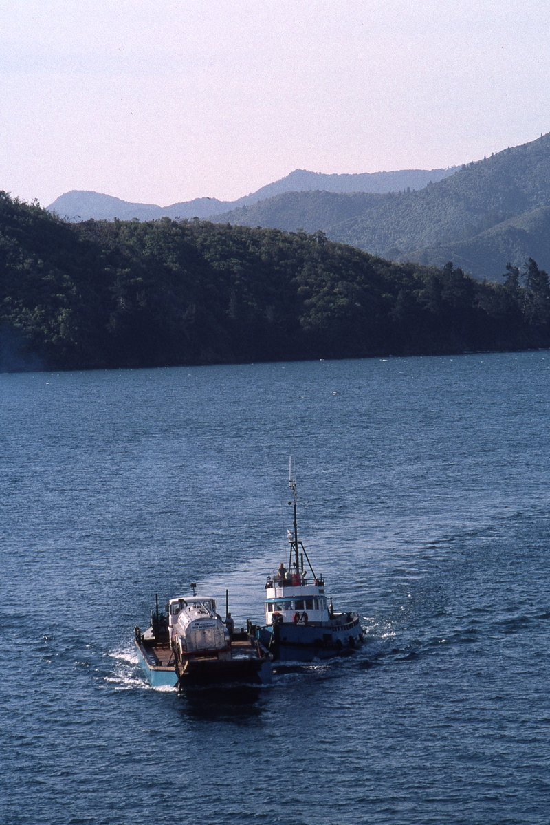 400861: Picton Harbour South Island NZ Barge and Tug