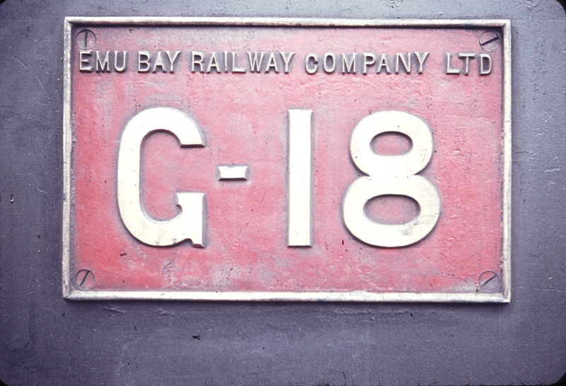 102478: G 18 Number Plate