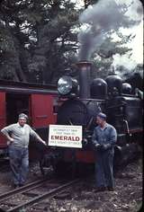 105229: Emerald 7A and Train Crew also commemorative sign