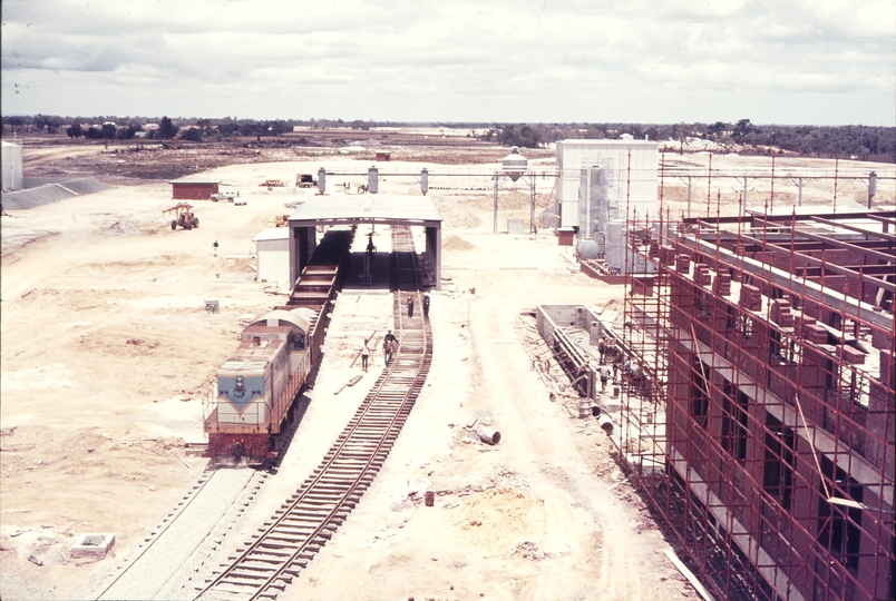 109769: Forrestfield Locomotive Depot Ballast Train J 105 First Locomotive in SG Fuelling Facility
