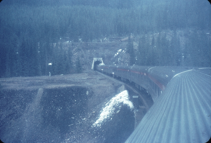110193: Mile 131.7 Laggan Sub. BC No 2 Canadian entering First Spiral Tunnel