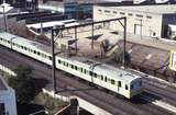 115963: Port Melbourne Line at Clarendon Street Down Suburban 4-car Rebuilt Harris 903 M leading