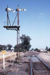 118101: Strathmerton Signals at Junction of Tocumwal and Cobram Lines Looking towards Melbourne