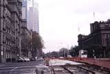 118973: Spring Street Looking North from Collins Street towards Parliament House City Circle Tram Loop under construction