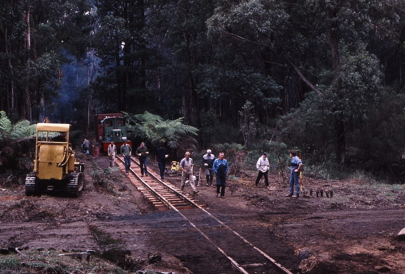 119291: Fielder Doonaha Road Level Crossing Looking towards Gembrook Work Train NRT 1