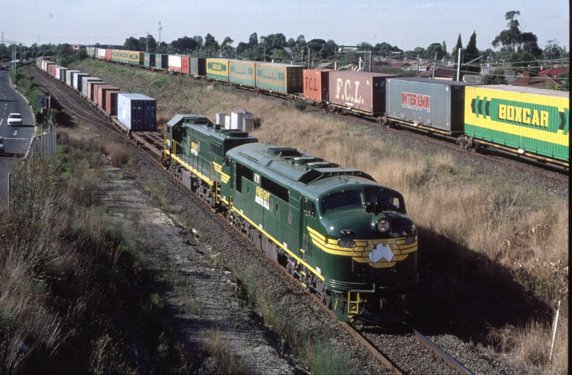 124705: Jacana A 77 X 50 Up Tocumwal Superfreighter and in background MS4
