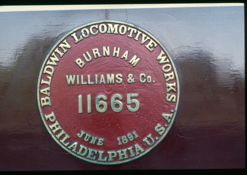 125340: Museum of Transport and Technology Baldwin Maker's Plate on ex Sydney Steam Tram Motor 100
