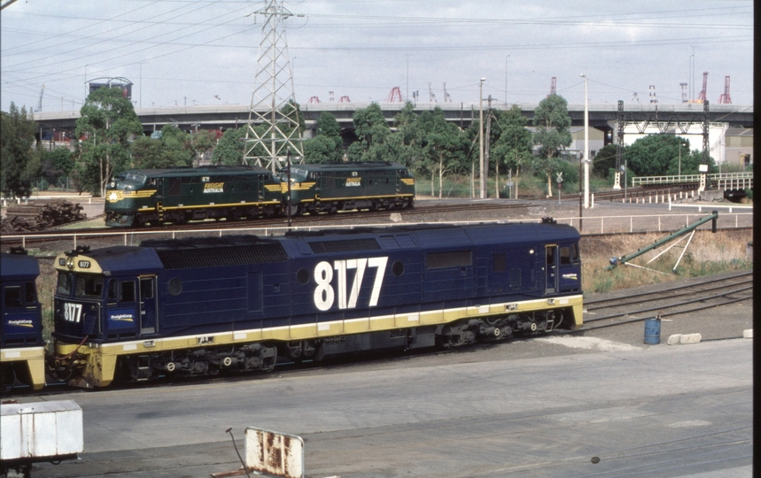 126200: GNRS Depot North Melbourne 8177 in background Light Engines A 77 A 71
