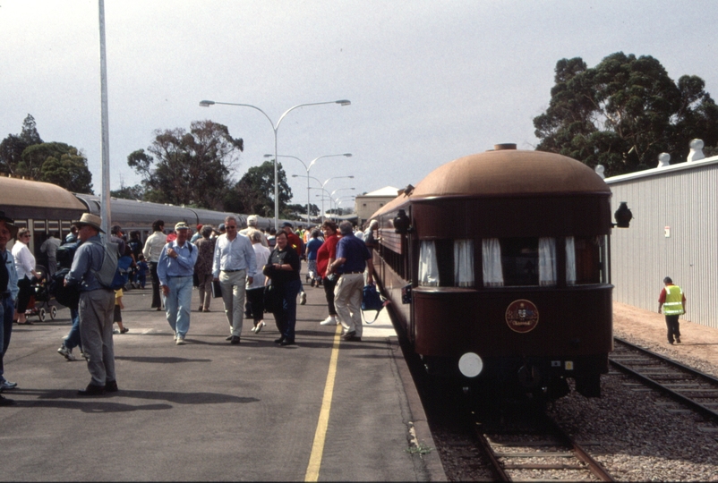 129399: Port Augusta Inaugural Darwin 'Ghan' NSS 34 at rear of PRR 157 Passenger