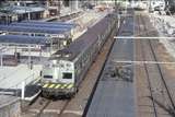 130011: Spencer Street Platform 14 69 M leading 6-car Hitachi to RAS Showgrounds