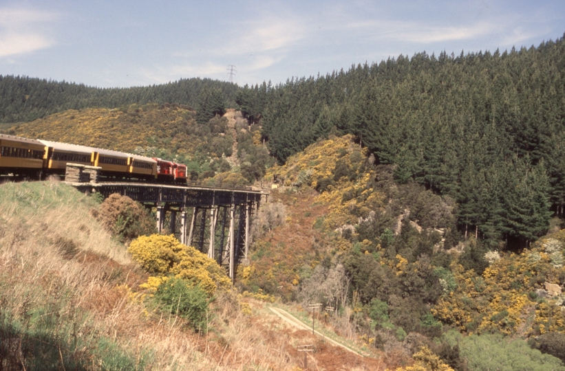131665: Wingatui Viaduct Taieri Gorge Railway Passenger to Dunedin De 504 Dj 1240