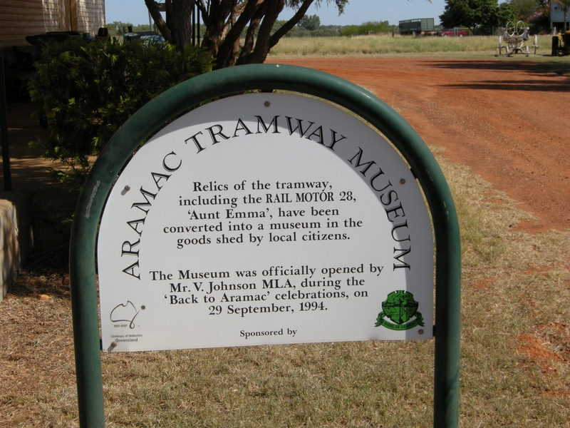135184: Aramac Commemorative sign at station