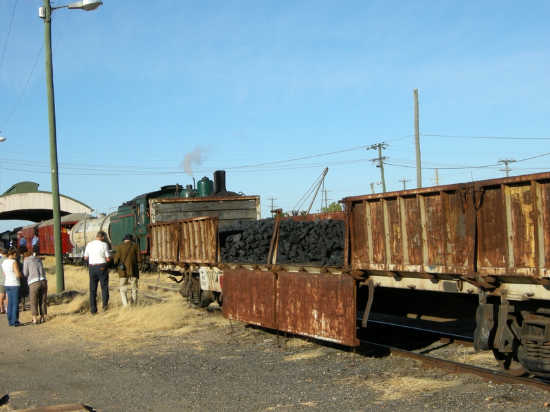 135225: Winton Coal Wagon Queensland 150th Anniversary Special in background
