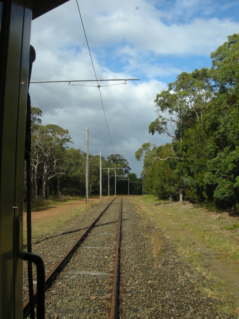 135328: Sydney Tram Museum Loftus Scout Platform Site looking towards The Royal National Park
