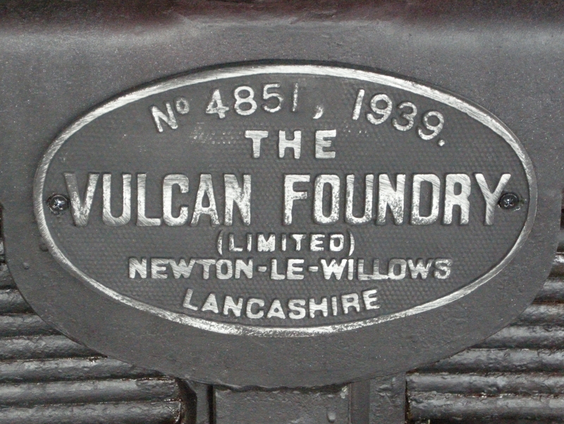135825: Dunedin Maker's Plate 4851-1939 on Vulcan RM 56