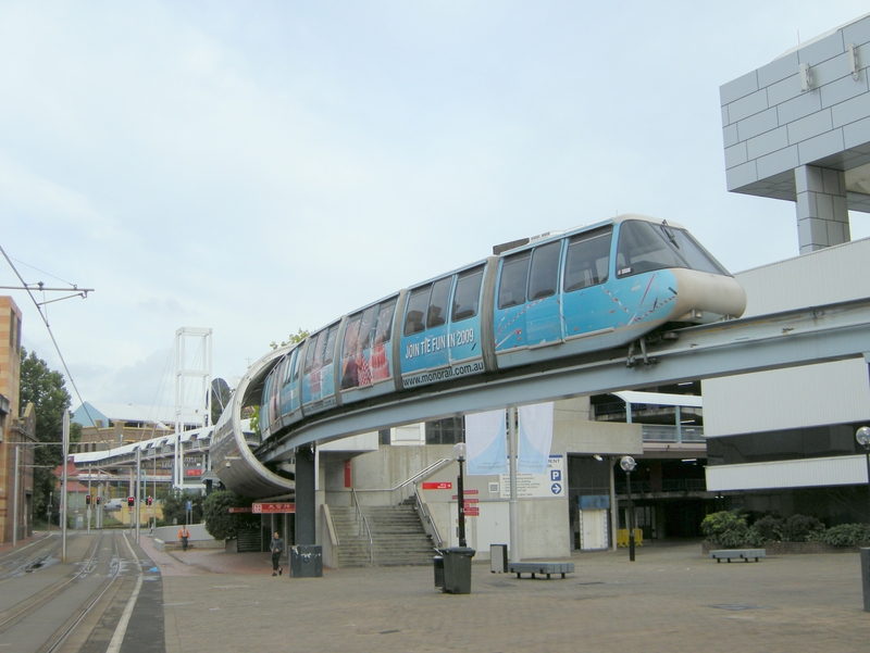 136117: Paddys Markets Monorail Train departing station