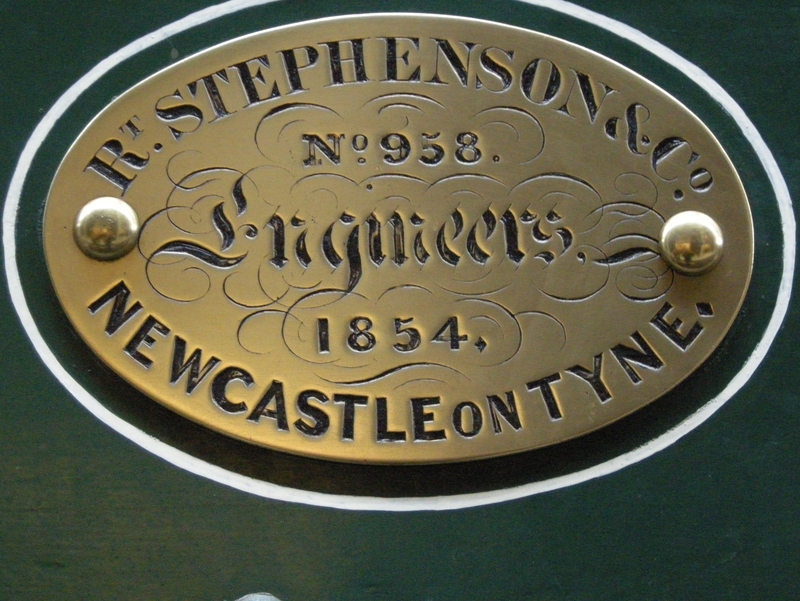 136197: Powerhouse Museum Robert Stephenson's Maker's Plate 958-1854 on NSWGR No 1
