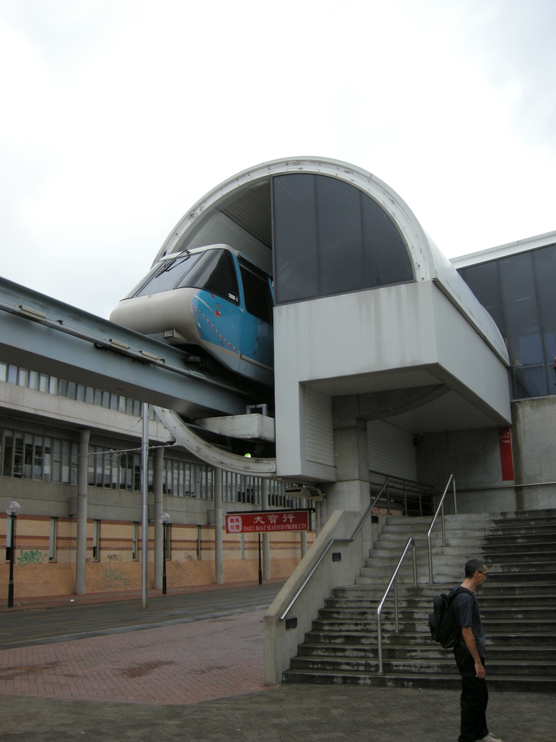 136212: Paddys Markets Monorail Train Departing Station