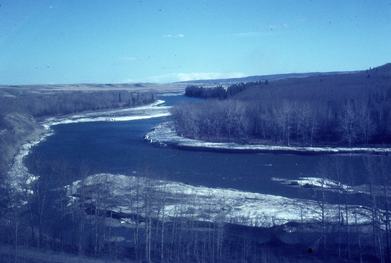 401088: Bow River AB Canada viewed from CPR No 2 Photo Wendy Langford