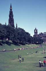 401426: Edinburgh Scotland Sir Walter Scott memorial in distance at left